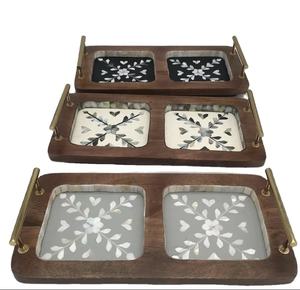 Bandeja decorativa de madera Natural, bandeja con incrustaciones de fregona, estilo árabe, hogar, Hotel, restaurante, utensilios de cocina, venta al por mayor al mejor precio - Product Image 6