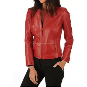 Chaquetas y abrigos de cuero personalizados para mujer, remaches de color marrón oscuro, chaqueta de cuero de imitación ajustada, Cazadora Bomber para motocicleta, prendas de vestir de otoño