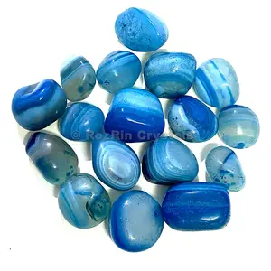 Piedra caída de ónix azul, piedra con bandas de ónix Azul, en venta