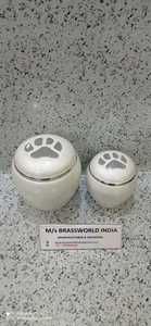 BRASSWORLD INDIA White Pearl Pet Cremation Urn Juego de dos suministros funerarios Premium - Product Image 6