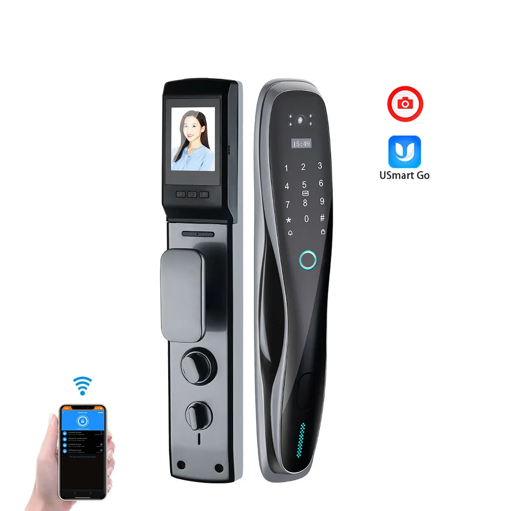YOHEEN Home Security WiFi Control Electronic Smart Fingerprint Door Lock with Surveillance Camera