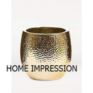 Pots et jardinière décoratifs artisanaux modernes en émail et en or pour plantes en métal faites maison pour les fournisseurs de gros - Product Image 2