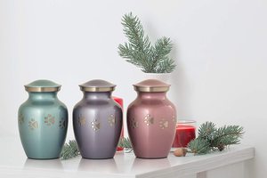 Pet Cremation <b>Urn</b> with Paw Prints Design Teal Color Small Size for Dogs <b>Cats</b> - Product Image 6