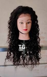 Perruque en cheveux humains bouclés profonds avec traitement vapeur, noir naturel, 20 pouces, avec closure 4x4, à prix de gros, fournisseur de cheveux indiens - Product Image 4
