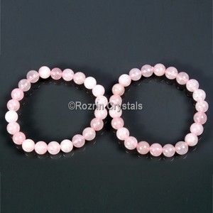 Supplier of Export Quality Rose Quartz Gemstone <b>Bracelet</b> : Export Quality Rose Quartz Gemstone <b>Bracelet</b> for Sale - Product Image 1