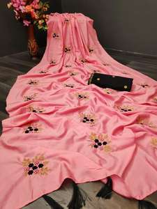 Mousseline de soie Pedding Tissage Travail Saree avec Chemisier Pièce Partie Porter Sari Pas Cher Bas Prix En Gros Fabrication Surat Alphanumero - Product Image 3