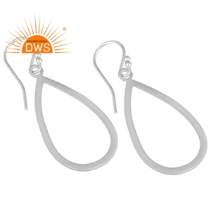 Hecho a mano de plata esterlina sólida de diseño abierto lágrima pendientes venta al por mayor mejor indio fabricante de joyas de plata - Product Image 2