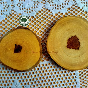 Décoration de fête de mariage, ensemble de 6 sous-verres en bois rustiques écologiques, design écorce, accessoires de table - Product Image 4