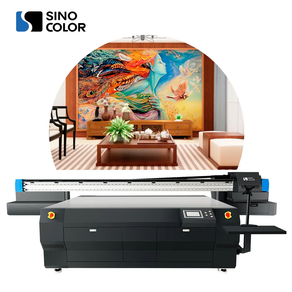 Best 4 pcs i3200 Heads Glass Wood Metal Plastic Surface Large Flatbed UV Led Printer 1325 Prints On Luggage Object