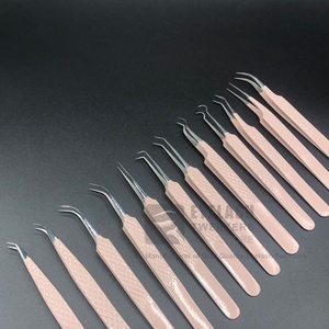 Meilleure vente professionnelle durable en acier inoxydable Volume Extension de cils pince à épiler nu enduit en gros pointu cils - Product Image 2