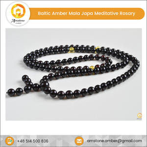 Di alta Qualità Mala Japa Meditativa Del Rosario del 108 di <span class=keywords><strong>Ambra</strong></span> Baltica di 35 G di Ciliegia di Colore 8 millimetri Perline di Preghiera