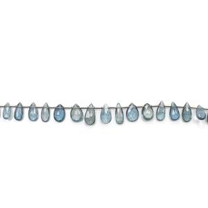 Cuentas de piedra natural Piedras preciosas sueltas en forma de pera aguamarina facetadas de 30 piezas para la fabricación de joyas 1 unidad de hebra - Product Image 2