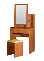 Meuble de chambre à coucher moderne et créatif, commode avec miroir et rangement, ensemble table de toilette et tabouret en bois, fabriqué en Malaisie 1503