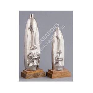 Tendance Home Office Decor Sculpture en aluminium Base en bois Artisanat pour Top Living Room Showpiece Métal Matériel Boîte Emballage - Product Image 1