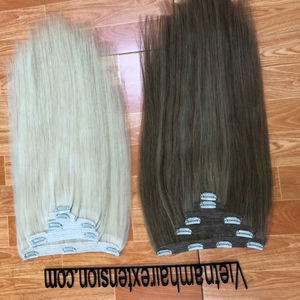 Extensions de cheveux à clipser - Cheveux humains vierges Remy - Double trame faite à la machine - Toutes les couleurs - Vietnam - Product Image 1