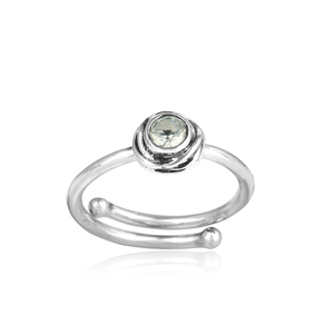 Bague de fiançailles en pierre d'améthyste verte naturelle en argent massif 925, anneau couronne oxisée, vente en gros - Product Image 2