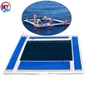 Plataforma Flotante Inflable para Piscina <span class=keywords><strong>con</strong></span> Red, Tobogán Inflable para Yates, Plataforma Acuática - Product Image 6