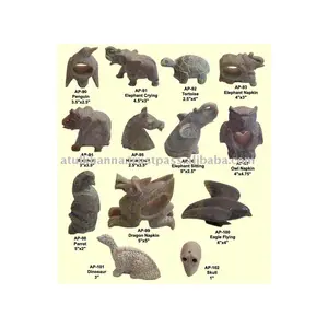 肥皂石不同的不同动物雕塑用于装饰