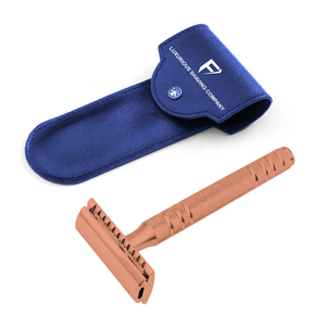 Maquinilla de afeitar de seguridad de doble hoja para mujer Zero Waste con mango texturizado Afeitadora de acero inoxidable - Product Image 2