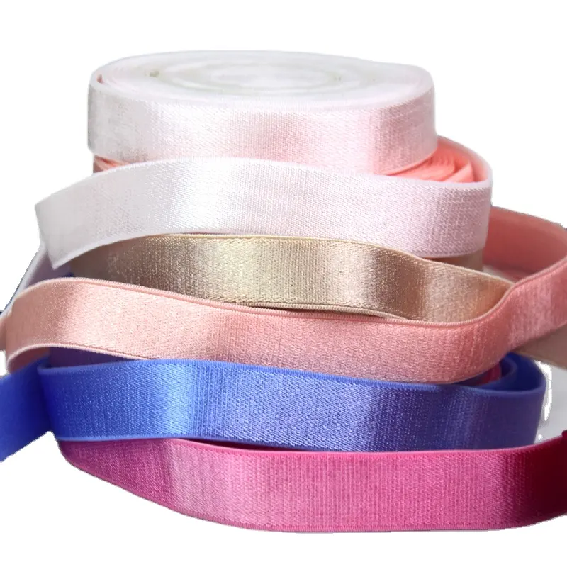 Fabrik preis Unterwäsche Nylon Gummiband elastisches Gurtband für Dessous glänzende Nylon Spandex BH-Träger