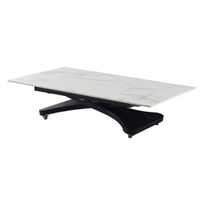 Mesa de Comedor Plegable Multifuncional B5702 con Base de Metal y Piedra Sinterizada, Altura Ajustable, Convertible en Mesa de Centro - Product Image 6