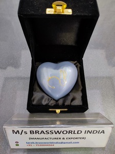 Purple Paw Hearts Aluminum Pet Cremation Urn Metal Heart Keepsake <b>Funeral</b> <b>Supplies</b> Brassworld India - Product Image 4