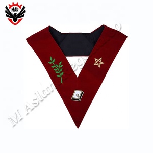 Collier en couronne verte et étoile brodée à 14 degrés | Broderie à la Machine colliers de maçon de qualité supérieure - Product Image 3