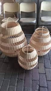 Un hermoso de bambú tejido Vintage-decoración artesanía. De bambú de lámpara colgante de lámpara de mesa ([ws0084587176063 39978) - Product Image 3