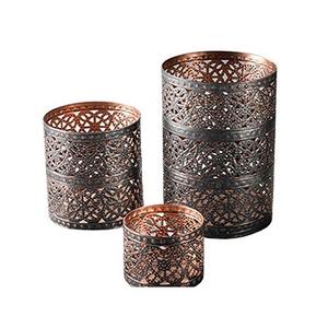 Set Of Two Different Sizes <b>Tealight</b> <b>Candle</b> Holder In Metal And Glass <b>Candle</b> Holder For Home Wedding Decor - Product Image 2