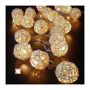 Bola de mimbre decorativa para colgar, cadena de luces, 99GD, colorida - Product Image 4