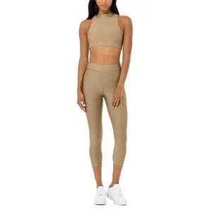High Quality Women's New Hot Sexy Compression Yoga Set Fitness 2 Piece Sexy Bra And Legging Gym Wear Yoga Wear Active Wear Set