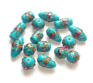 ลูกปัดแก้วเค้กแต่งงานสีขาวสีเขียวสีฟ้าสีน้ำตาลสำหรับเครื่องประดับ DIY และการตกแต่งลูกปัดหลวม - Product Image 1