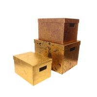 Coffret cadeau rigide doré, lot de 3, papier Kraft artisanal, grande boîte cadeau vide, emballage de bricolage, boîte cadeau de luxe pour bonbons, mariage