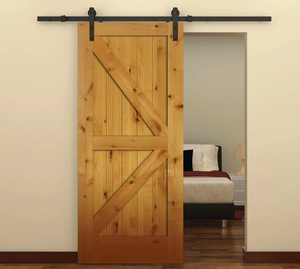 <span class=keywords><strong>Porte</strong></span> coulissante en bois <span class=keywords><strong>de</strong></span> style français avec insert en verre dépoli pratique pour l'intérieur - Product Image 3