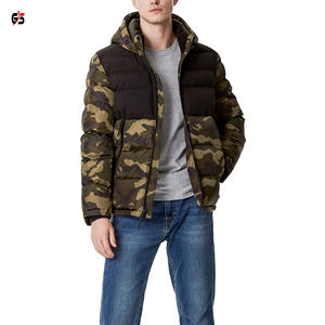 Chaqueta acolchada de diseño de camuflaje para hombre, ropa cálida de calidad prémium, con logotipo personalizado, capucha con cremallera, servicio OEM, temporada de invierno, dos tonos - Product Image 4