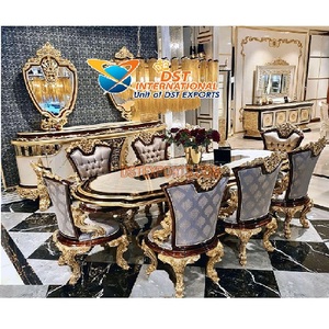 Juego de Comedor Moderno de Madera de Teca con Acabado Dorado Brillante, Muebles de Lujo Personalizables para Sala de Estar, DST EXPORTS Sydney - Product Image 1