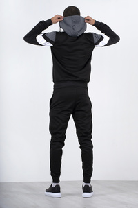 Chaqueta de Color contrastante para hombre, Sudadera con capucha ajustada, cremallera, informal, de manga larga, deportiva, 2021 - Product Image 5