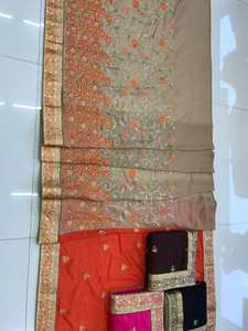 Bollywood Designer Impression Numérique Saree Couleur Marron avec Miroir Travail Fleur Conception Doux Soie Viscose/Rayonne Blouse Indian Apparel - Product Image 6