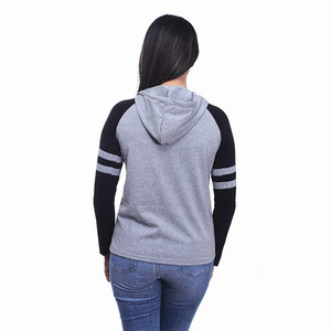 Top corto de secado rápido para mujer, Jersey informal de dos tonos, sudadera con cordón grueso, capucha de manga larga - Product Image 2