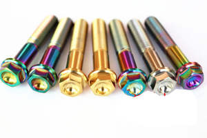 Tornillo <span class=keywords><strong>Dental</strong></span> anodizado, poste de brida M7, <span class=keywords><strong>Perno</strong></span> de acero de 12 puntos Gr5, pernos de titanio para motocicleta - Product Image 2