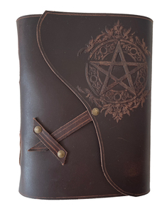Diario de cuero genuino con pentagrama en relieve, diario de Pentáculo de Color marrón oscuro, cuaderno antiguo hecho a mano, libro en blanco - Product Image 4