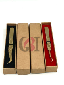 Haute Qualité Russe Volume Or Plasma Double Courbe Diamant Grip En Acier Inoxydable Extension De Cils Pince À Épiler Instruments De Beauté - Product Image 3