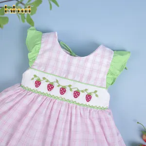 딸기 손 smocked 드레스 OEM ODM 사용자 정의 손으로 만든 자수 도매 smocked 드레스-BB2842