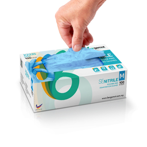 Disposable Blue <b>Nitrile</b> Gloves Non-Sterile Healthcare Supply from Malaysia - Product Image 6