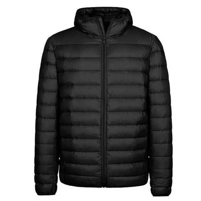 Hot Selling Fashion Custom Gedrukt Winter Dikke Jassen Zip Up Hooded Mannen Puffer Gewatteerde Jas Jassen