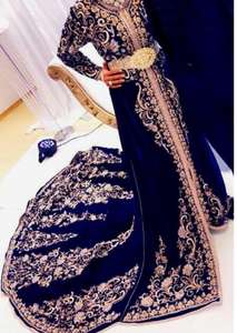 Exclusivo azul marroquí boda Kaftan vestido 2025 bordado pesado tradicional étnico nupcial fiesta vestido Formal - Product Image 2