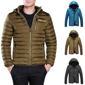 Mode hommes grande taille hiver Bomber veste à capuche tricoté imperméable coupe-vent respirant décontracté fermeture éclair vêtements d'extérieur - Product Image 5