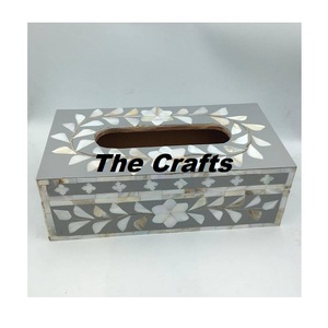 Caja de pañuelos de forma rectangular en caja de pañuelos de madera y nácar para uso en mesa de comedor y cocina - Product Image 6