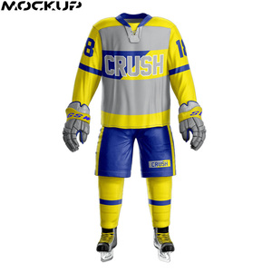 El uniforme personalizado de hockey sobre hielo de poliéster 100% acepta cualquier nombre y números conjuntos elegantes - Product Image 2