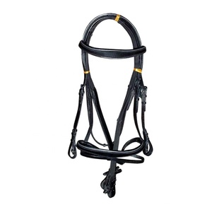 Bride en cuir anglais véritable pour chevaux Accessoires d'équitation équestre - Product Image 1